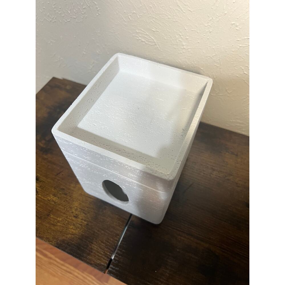 Hymmah Tray Tissue Box Cover Holder Unique Cube Design Tissue Dispenser-White - Picture 11 of 14